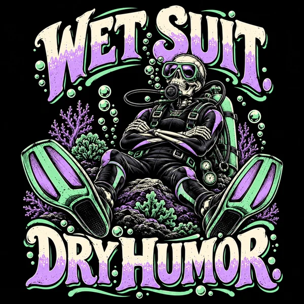 Wet Suit. Dry Humor.